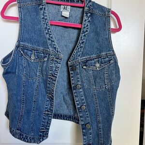 American Eagle Outfitters Blue Denim Vest